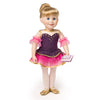 18 inch doll dressed in ballet outfit with ballet slippers
