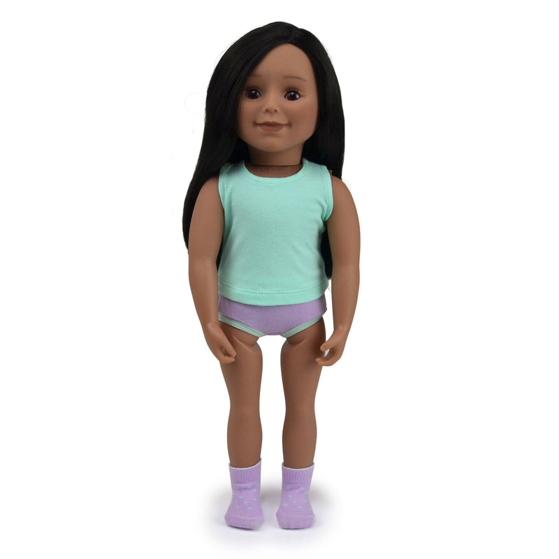 two pairs of underwear, 2 pairs of socks and a tank top for 18 inch dolls