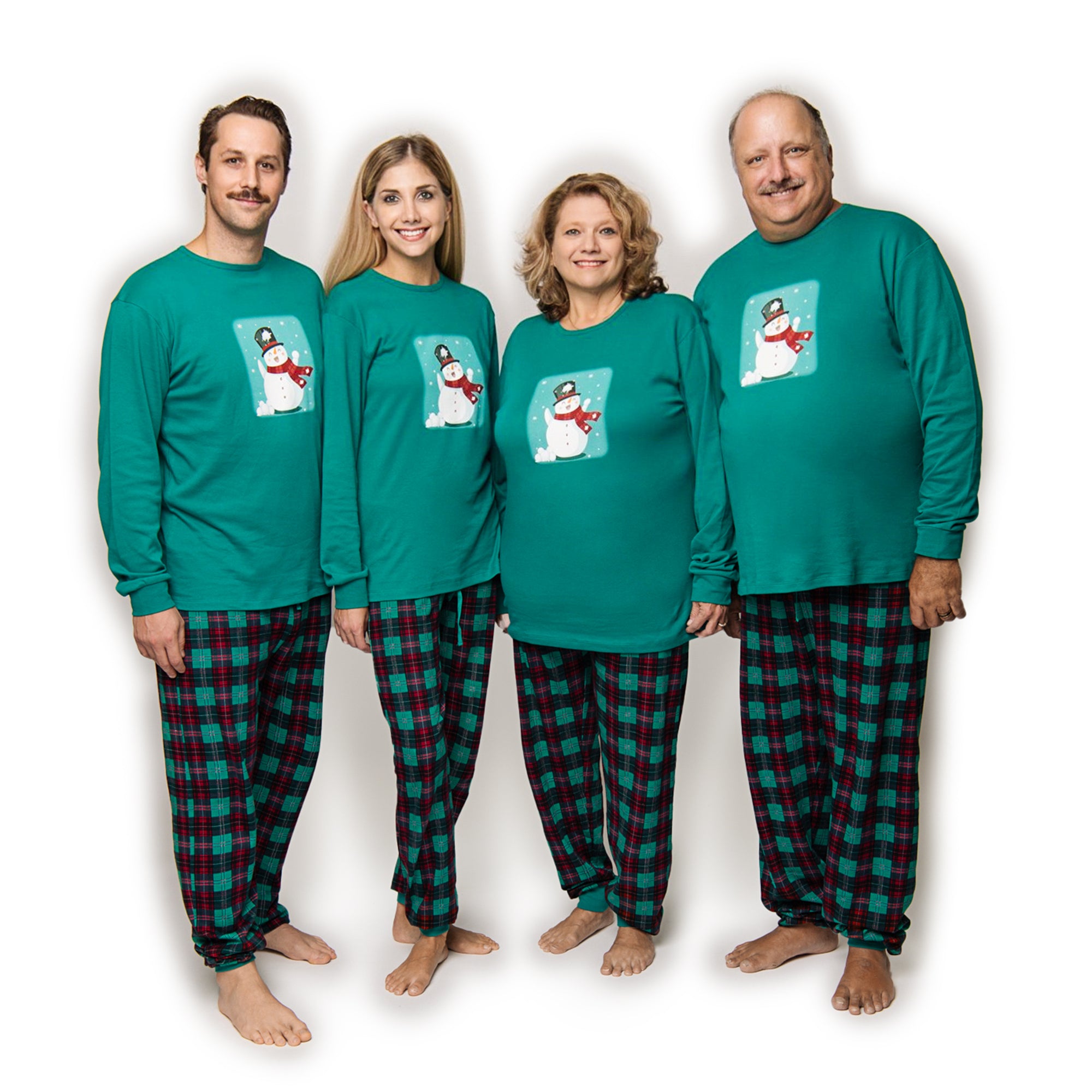 Matching Family Pajamas Festive Snowman Design