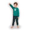 boy wearing fun Christmas pajamas