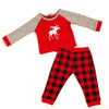 red and black buffalo plaid pjs for 18 inch dolls. Top quality doll pyjamas.
