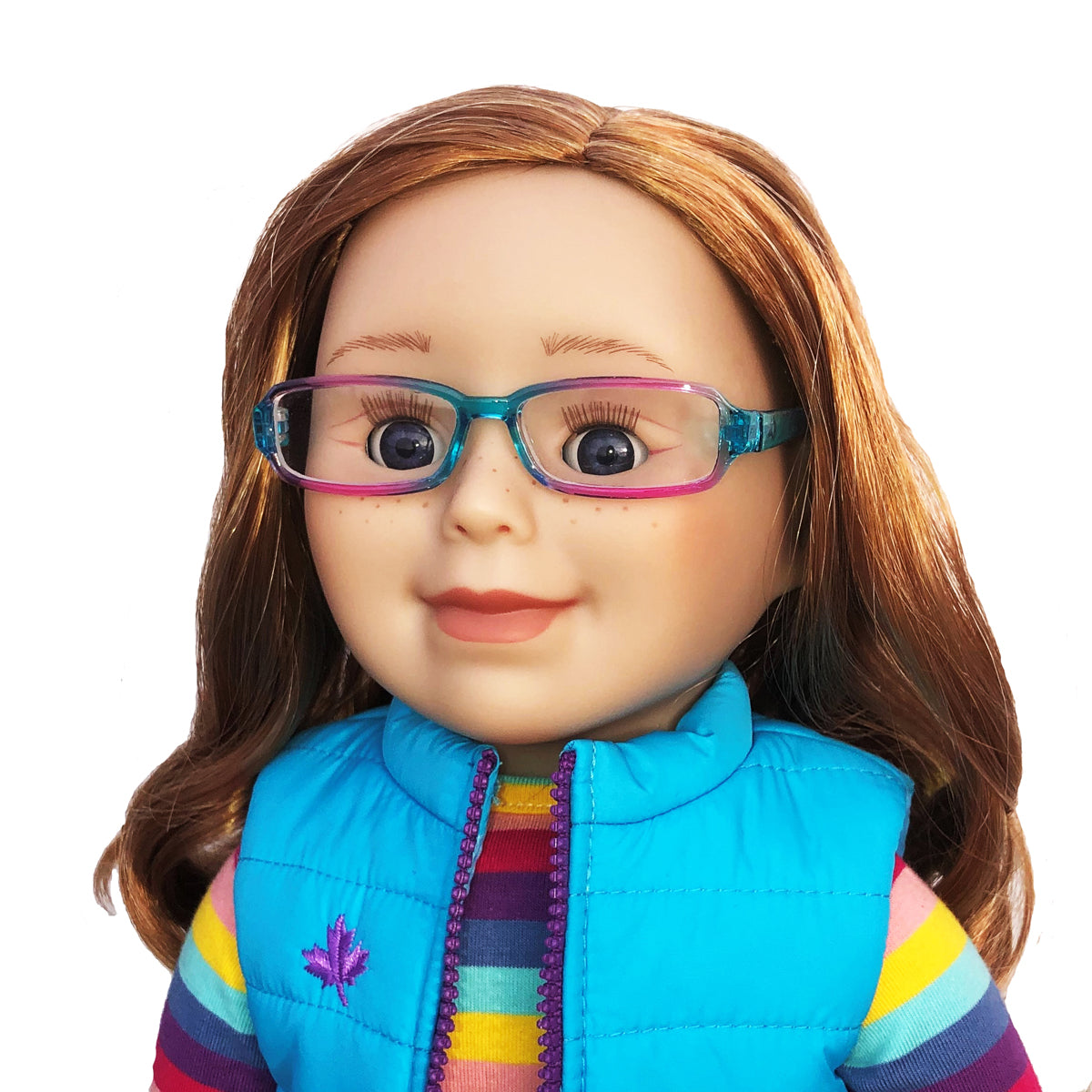 Two Tone Pink and Aqua Glasses for 18 Inch Dolls
