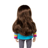 18 inch Maplelea Canadain Girl doll shown from the back showing her long brown hair
