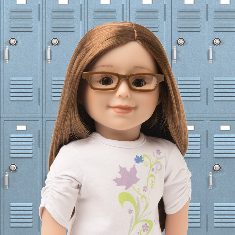 Brown glasses fit all 18 inch dolls.
