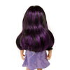 doll shown from the back so you can see the beautiful purple streaks in her long dark hair.