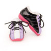 Black, purrple and pink curling shoes included in curling play set. Fits all 18 inch dolls.