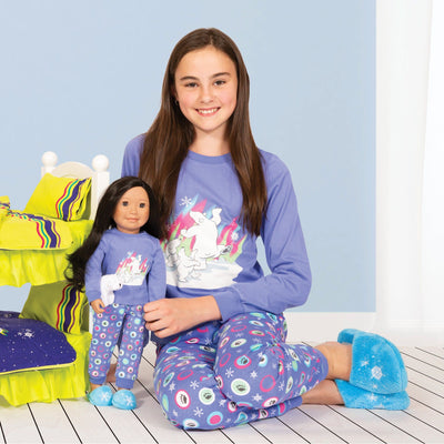 Matching doll and girl pajamas