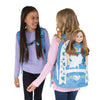Maplelea girls' blue backpack fits all 18 inch dolls shown with models