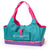 Maplelea Doll Tote teal, pink and purple carrier bag carries two 18 inch dolls. 