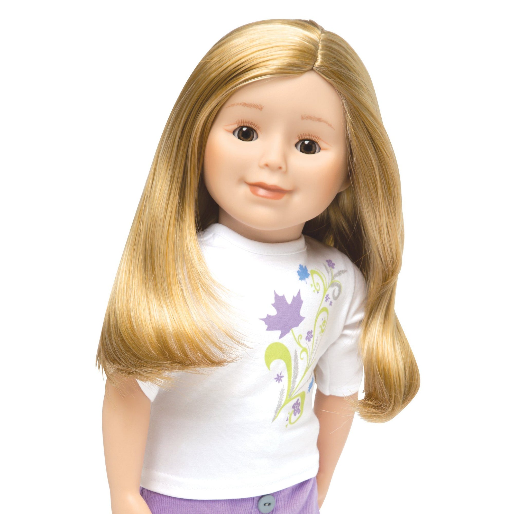KMF21 Maplelea Friend 18 inch doll with long blonde hair, light skin, brown eyes