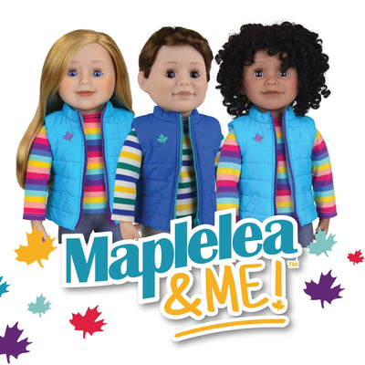 Three dolls in the Maplelea and Me doll collection