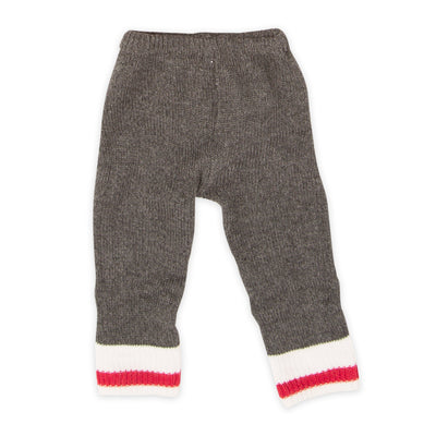Northern Spirit red knit dark grey leggings with white and red cuff accent fits all 18 inch dolls.