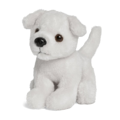 Nanuq white plush puppy comes with personalized collar. Great plush pet for all 18 inch dolls.