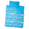Ocean Waves Bedding comforter/ sleeping bag, blue pillow. For 18 inch  boy dolls and girl dolls.