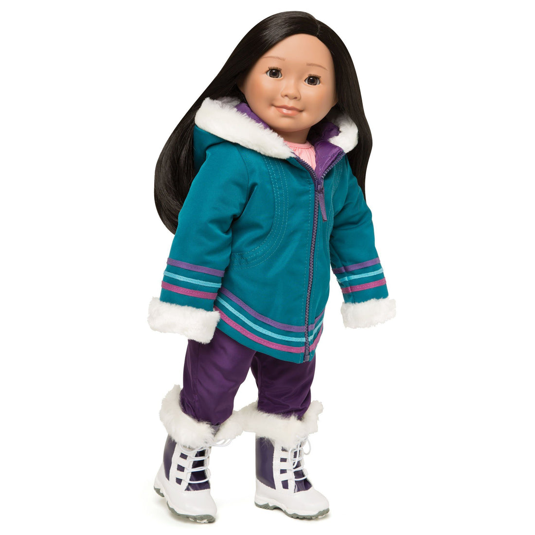 Aputi Parka of traditional Inuit design on 18 inch Maplelea doll