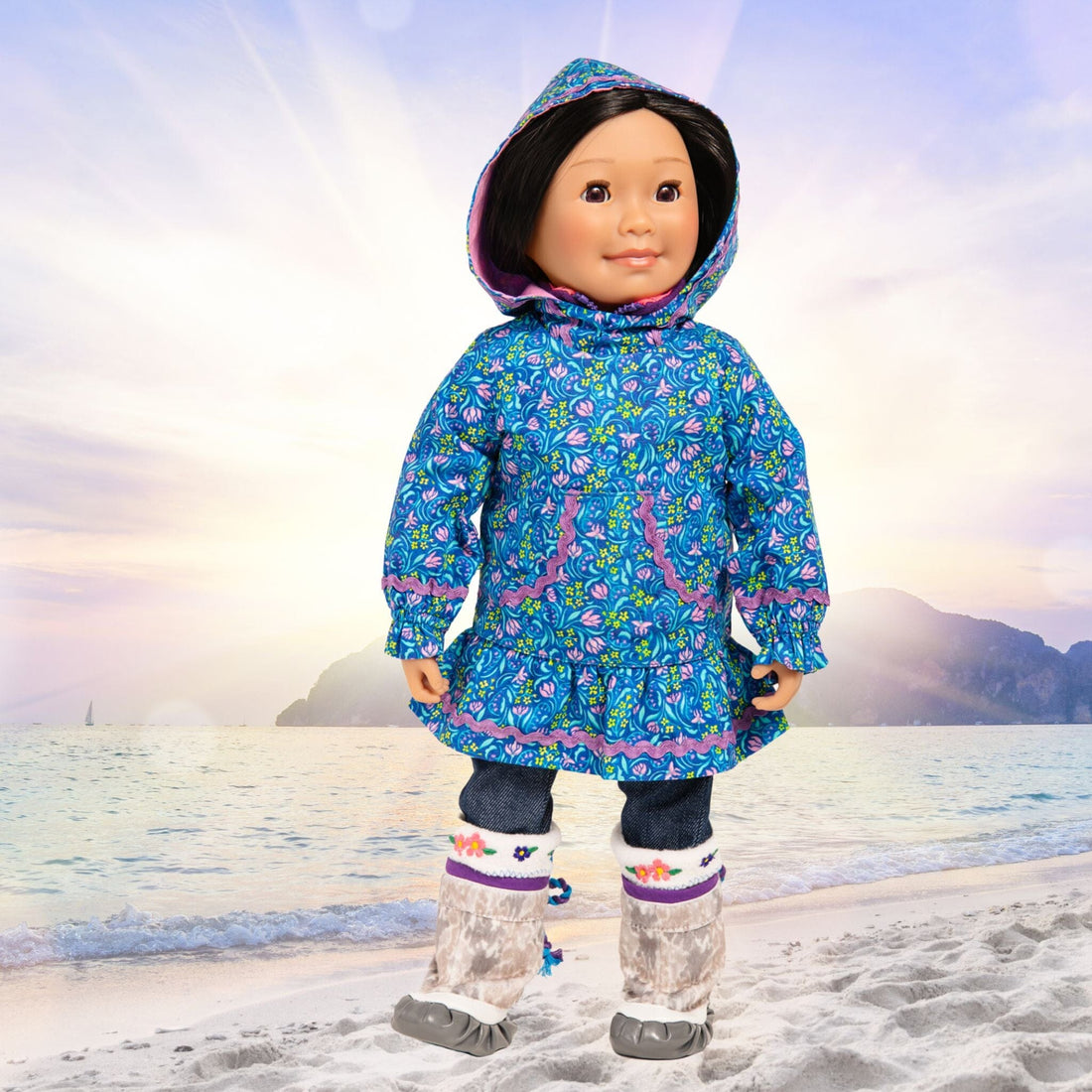 Canadian Girl doll Saila from Nunavut wearing a kuspuk, a traditional Inuit garment