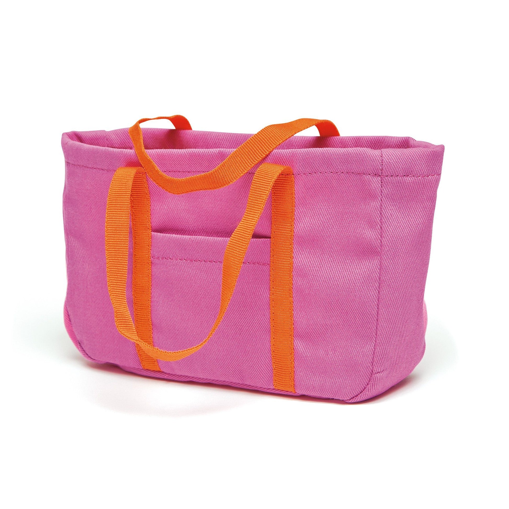 Shoreline Sun pink beach bag fits all 18 inch dolls. 