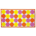 Shoreline Sun yellow, orange and pink polka dot towel fits all 18 inch dolls. 