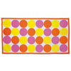 Shoreline Sun yellow, orange and pink polka dot towel fits all 18 inch dolls.