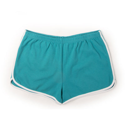 Sleepy Time PJs 2 piece pyjamas teal shorts with white trim in varying sizes for girls.