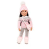 Canadian doll wearing nordic sweater and winter boots and toque