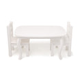 White wooden table and 2 chairs set for all 18 inch dolls. 