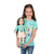 Taryn Starter Shirt for Girls mint green t-shirt with multi-colour butterfly graphic for girls. 