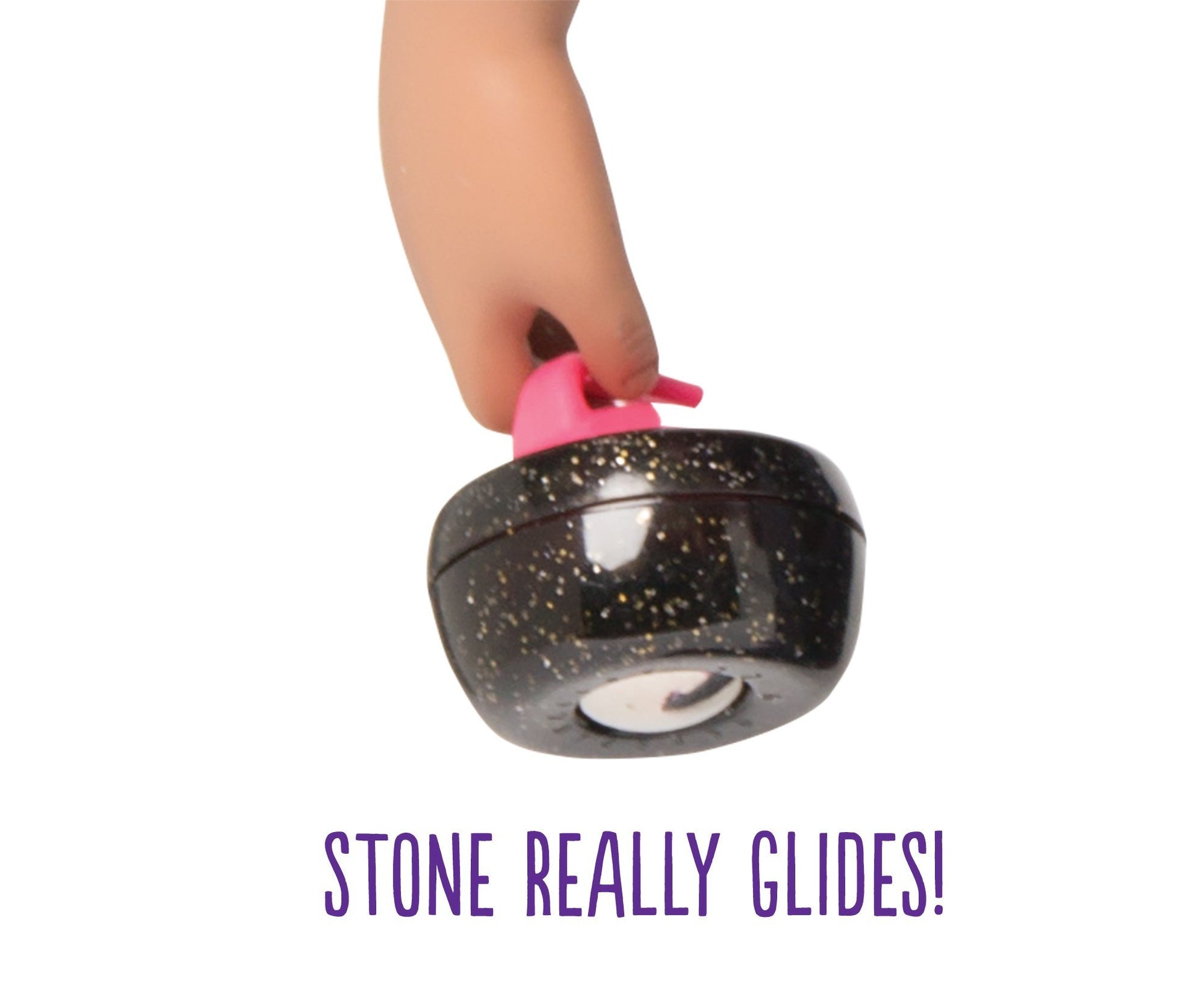 Curling Stone from playlet shown in doll's hand. Stone really glides. 