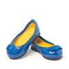 Blue patent ballet flats with blue bow fits all 18 inch dolls