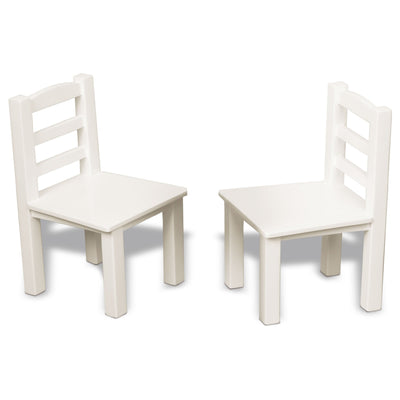 Set of two wooden chairs for 18-inch dolls