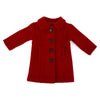 Fully lined dressy red felt coat for 18" dolls