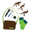 Paleontology gear for dolls dinosaur skeleton gear bag magnifying glass brush compass dino socks