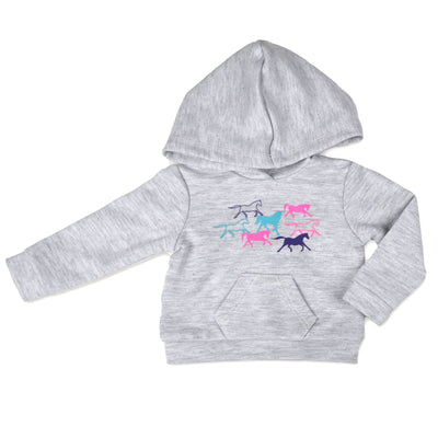 Happy horse Hoodie grey horse-print hoodie for 18 inch dolls like American Girl and Maplelea