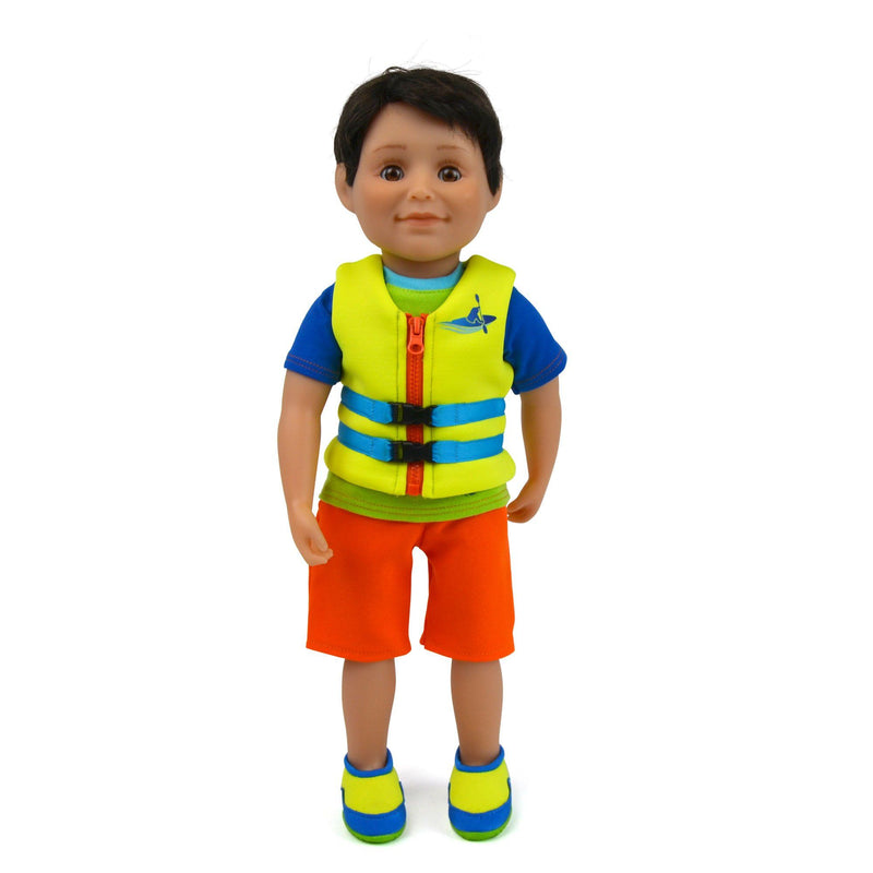 pfd lifejacket and water shoes for 18-inch doll