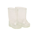 Clear sparkly rain boots fit all 18 inch dolls. 