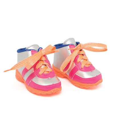 slam dunk silver and orange running shoes fits all 18 inch dolls.