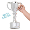 winner's circle silver trophy, fits in all 18-inch dolls hands.